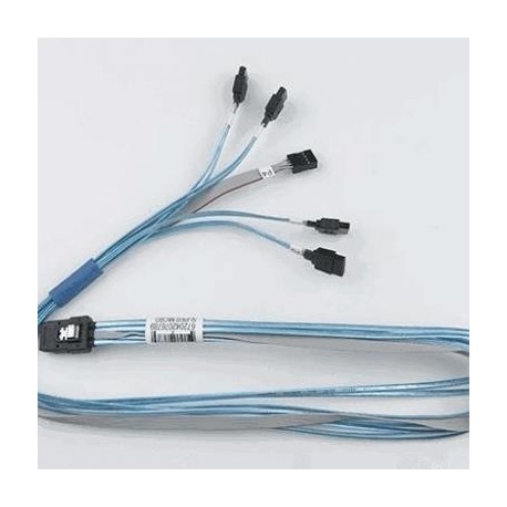 Cross-over Ipass to 4 SATA w/SB. S. 70cm. 26AWG