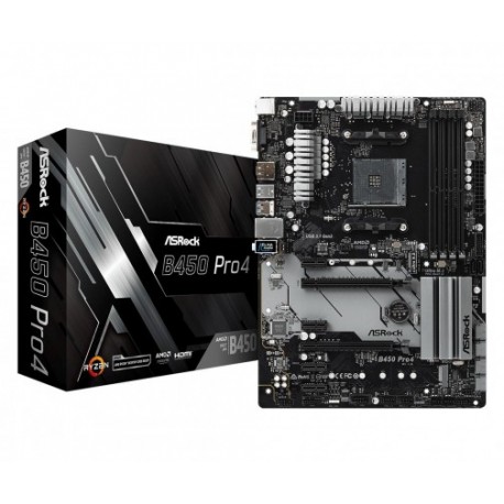 Asrock (AM4 4x DDR4 DIMM ATX CrossFireX) Pro4 B450