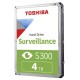 Festplatte HDD Toshiba S300 3.5" SATA 3 4TB 5400 obr./min. (HDWT140UZSVA)