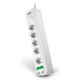 Listwa zasilająca z ochroną przeciwprzepięciową APC PM5U-GR 5 gniazd wyjściowych z 2-porty USB 5 V. 2.4 A. 230 V. Niemcy