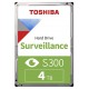 Toshiba HD3.5 cala SATA3 4TB S300 5.4k/Bulk